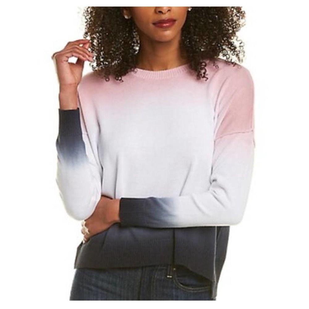 Magaschoni Crew Neck Pink Ombre Knit Sweater XXL 2X Long Sleeve Pullover